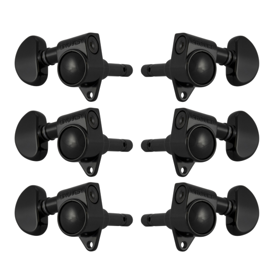 Grover Original Locking Rotomatics 106 Series Black Chrome Set 3+3