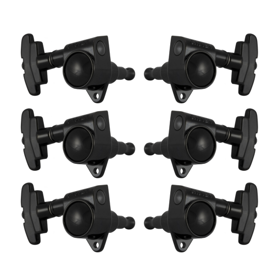 Grover Super Rotomatics 18:1 Gear Ratio 109-18 Series Black Chrome Set 3+3