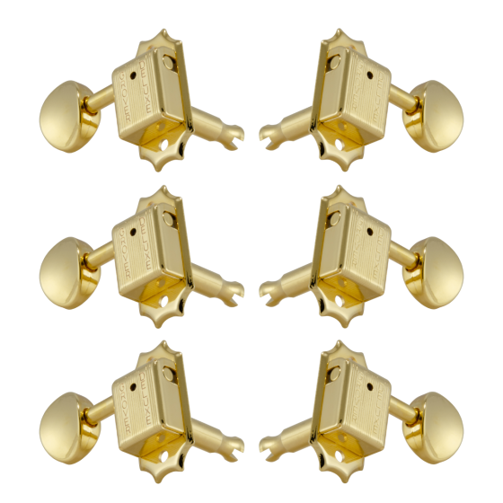 Grover Deluxe 133 Series Gold Set 3+3 - Metal Buttons