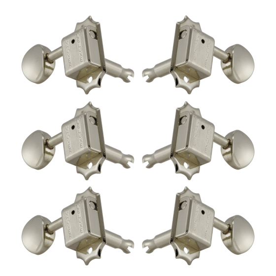 Grover Deluxe 133 Series Nickel Set 3+3 - Metal Buttons