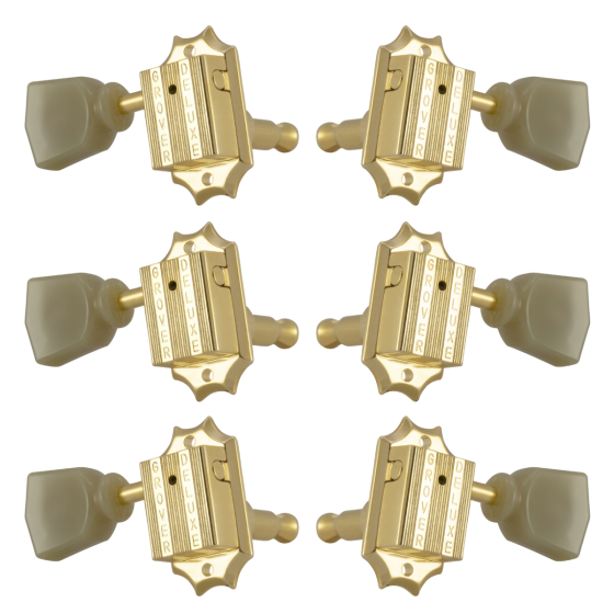 Grover Vintage 135 Series Gold Set 3+3 - Plastic Keystone Buttons