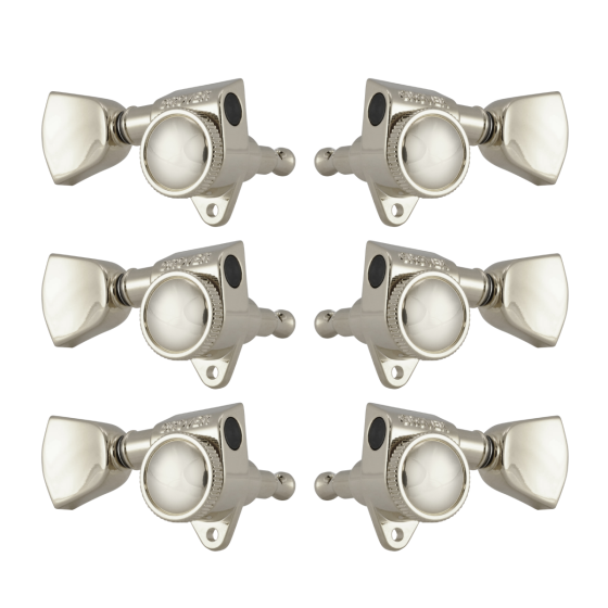 Grover Roto-Grip Locking Rotomatics Nickel Set 3+3 - Keystone Buttons