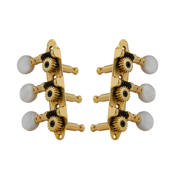 Grover Mini Sta-Tite 608 Series Gold Set 3+3 On Plate