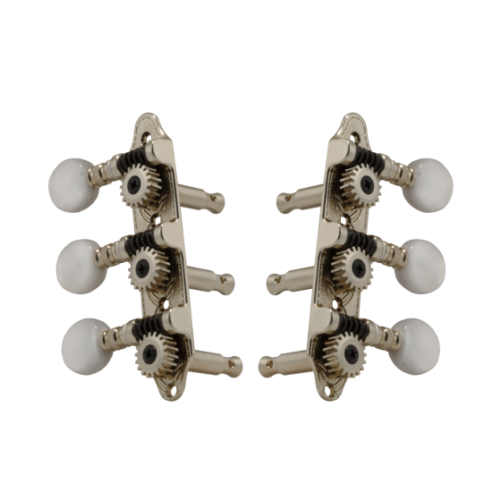 Grover Mini Sta-Tite 608 Series Nickel Set 3+3 On Plate