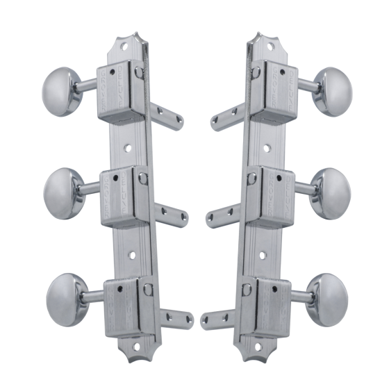 Grover Vintage 138 Series Horizontal Chrome Set 3+3 On Plate