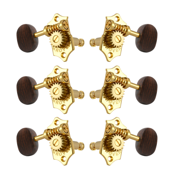 Grover Sta-Tite 18:1 Vertical 97 Series Gold Set 3 + 3 - Rosewood Buttons