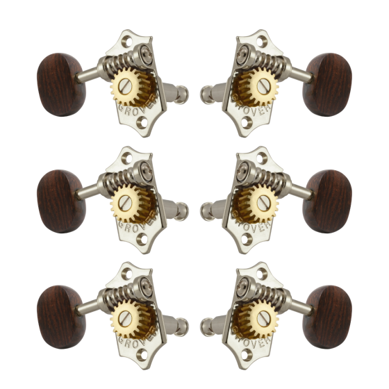 Grover Sta-Tite 18:1 Vertical 97 Series Nickel Set 3 + 3 - Rosewood Buttons