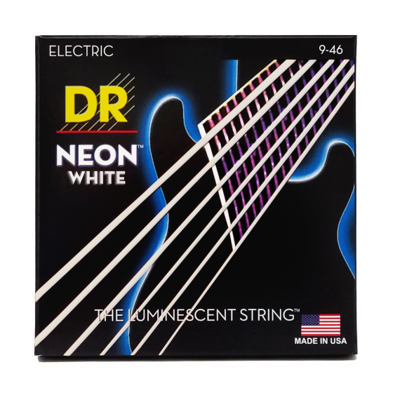 DR Strings Neon White Electric Light-Heavy
