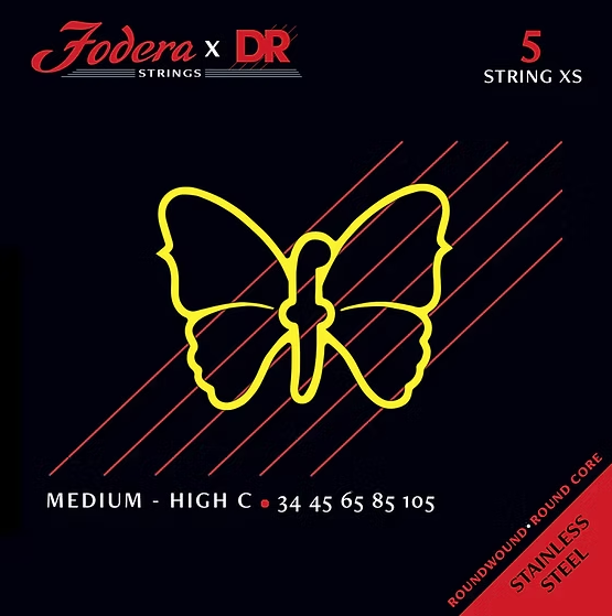 Fodera x DR Strings Bass Stainless Steel Medium - High C - 5 String